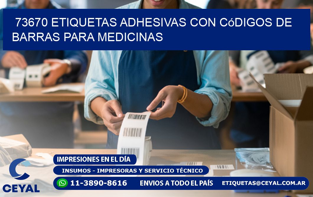 73670 etiquetas adhesivas con códigos de barras para medicinas