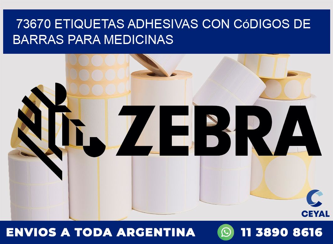 73670 etiquetas adhesivas con códigos de barras para medicinas