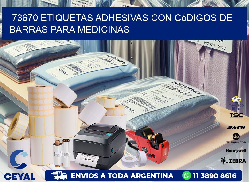 73670 etiquetas adhesivas con códigos de barras para medicinas