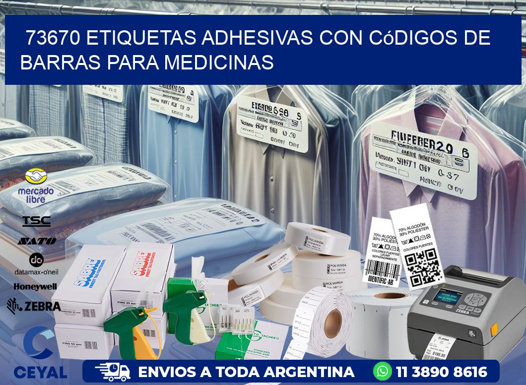 73670 etiquetas adhesivas con códigos de barras para medicinas