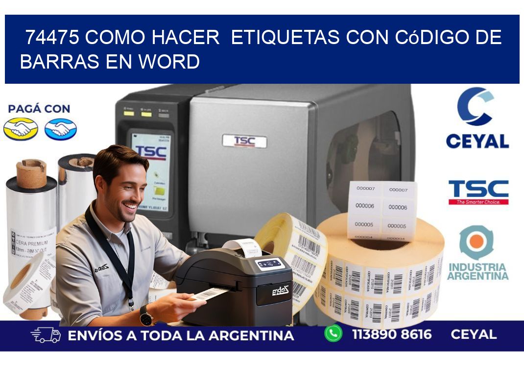 74475 Como hacer  etiquetas con código de barras en Word