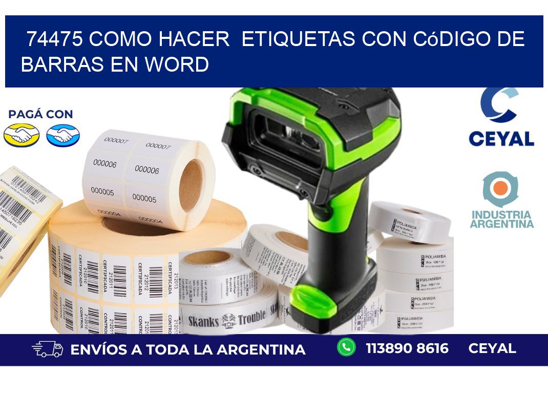 74475 Como hacer  etiquetas con código de barras en Word