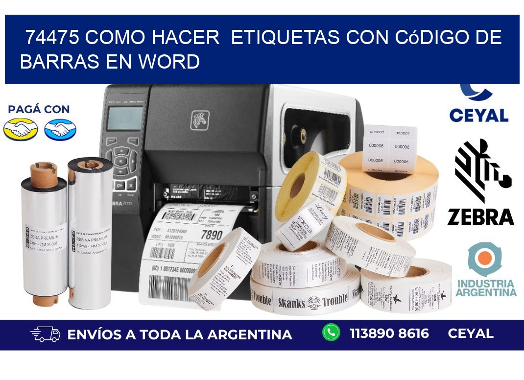 74475 Como hacer  etiquetas con código de barras en Word