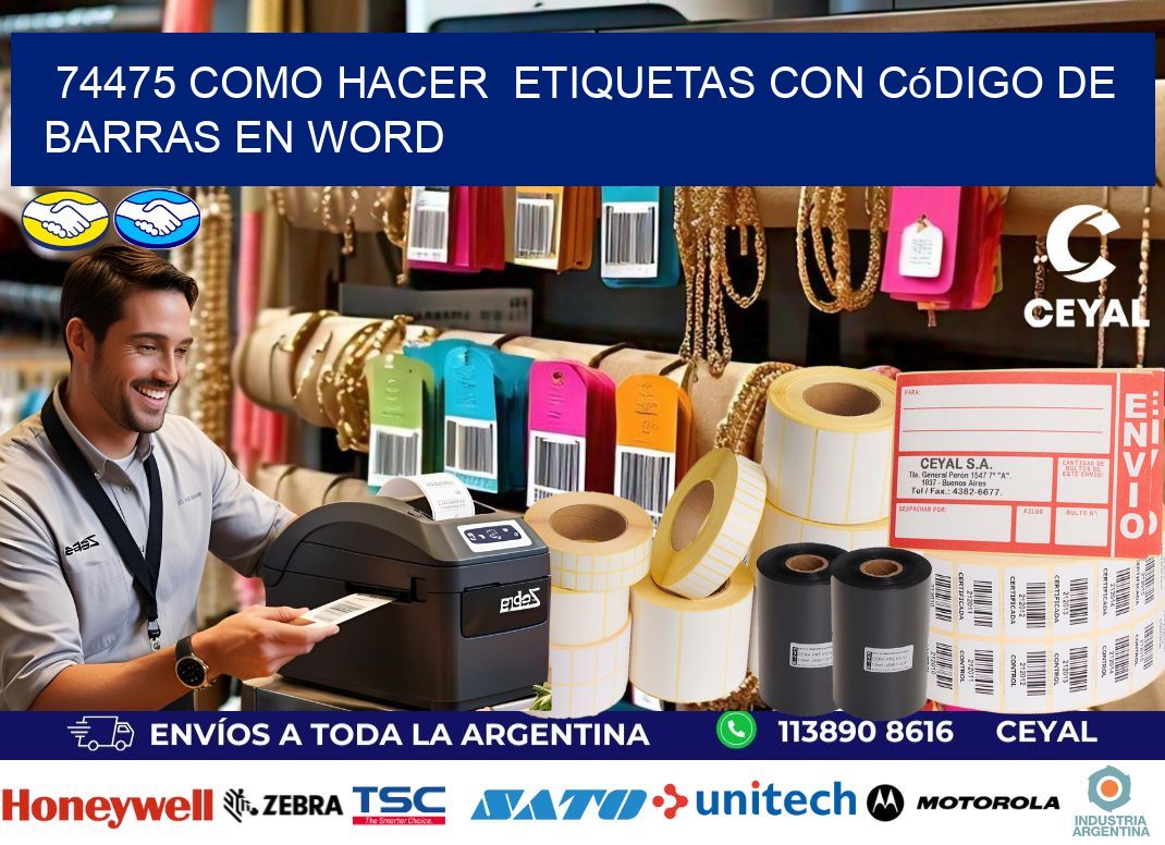 74475 Como hacer  etiquetas con código de barras en Word