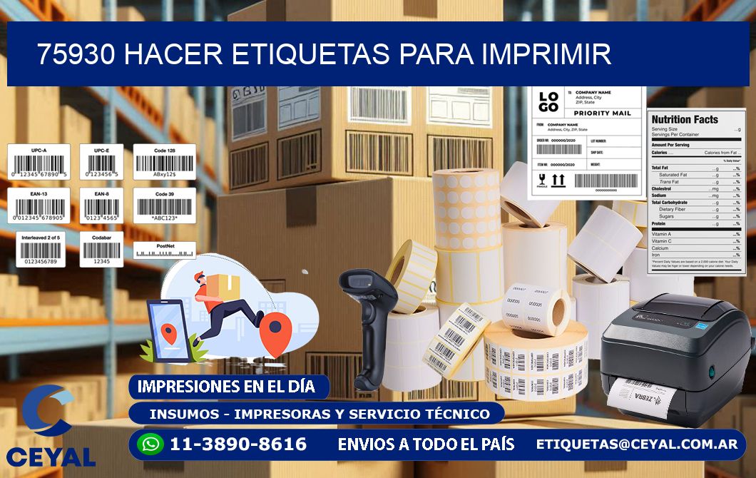 75930 Hacer etiquetas para imprimir