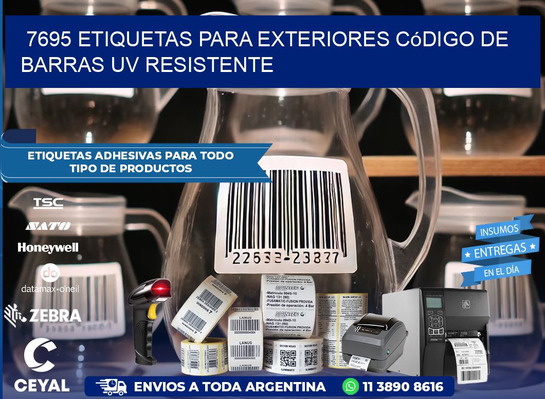 7695 etiquetas para exteriores código de barras UV resistente