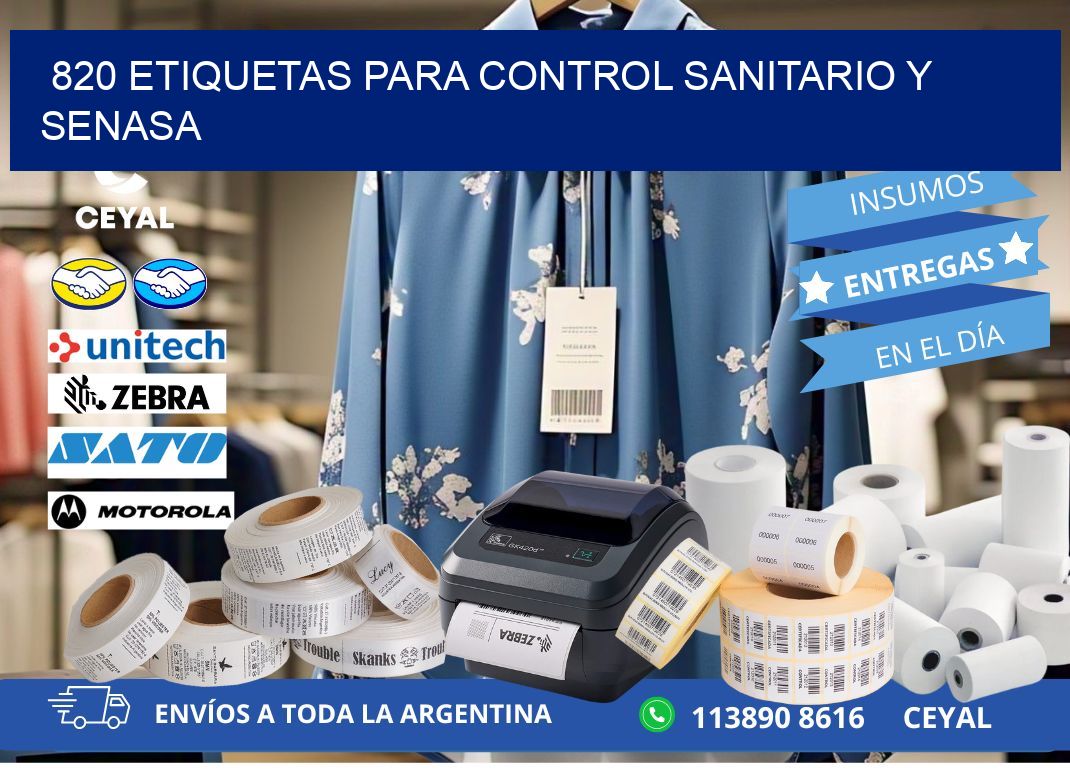 820 etiquetas para control sanitario y SENASA