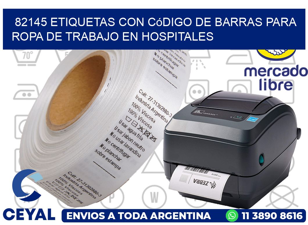 82145 Etiquetas con código de barras para ropa de trabajo en hospitales