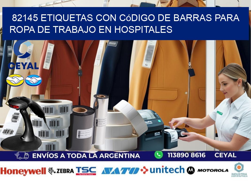 82145 Etiquetas con código de barras para ropa de trabajo en hospitales