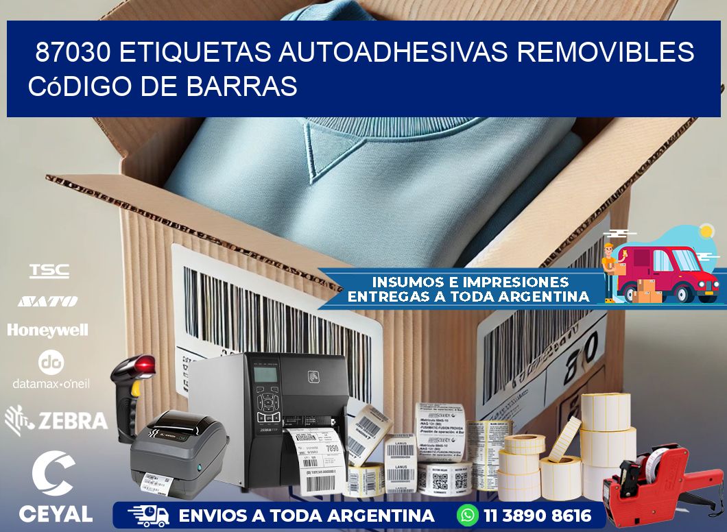 87030 etiquetas autoadhesivas removibles código de barras