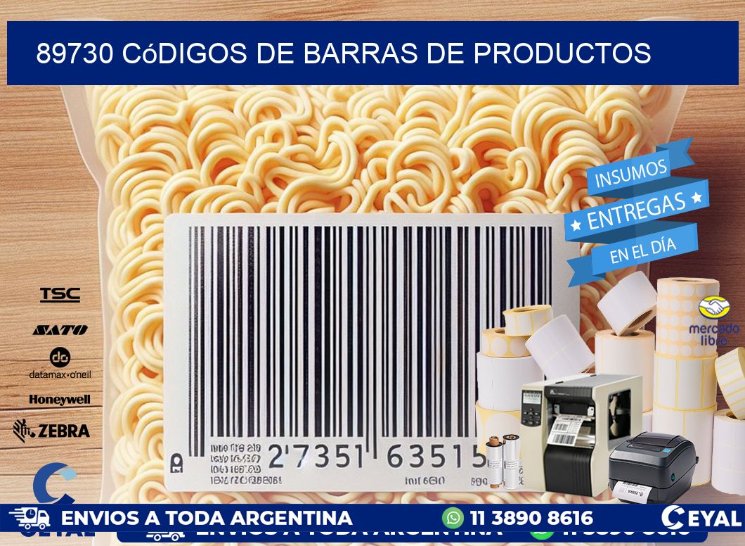 89730 Códigos de barras de productos