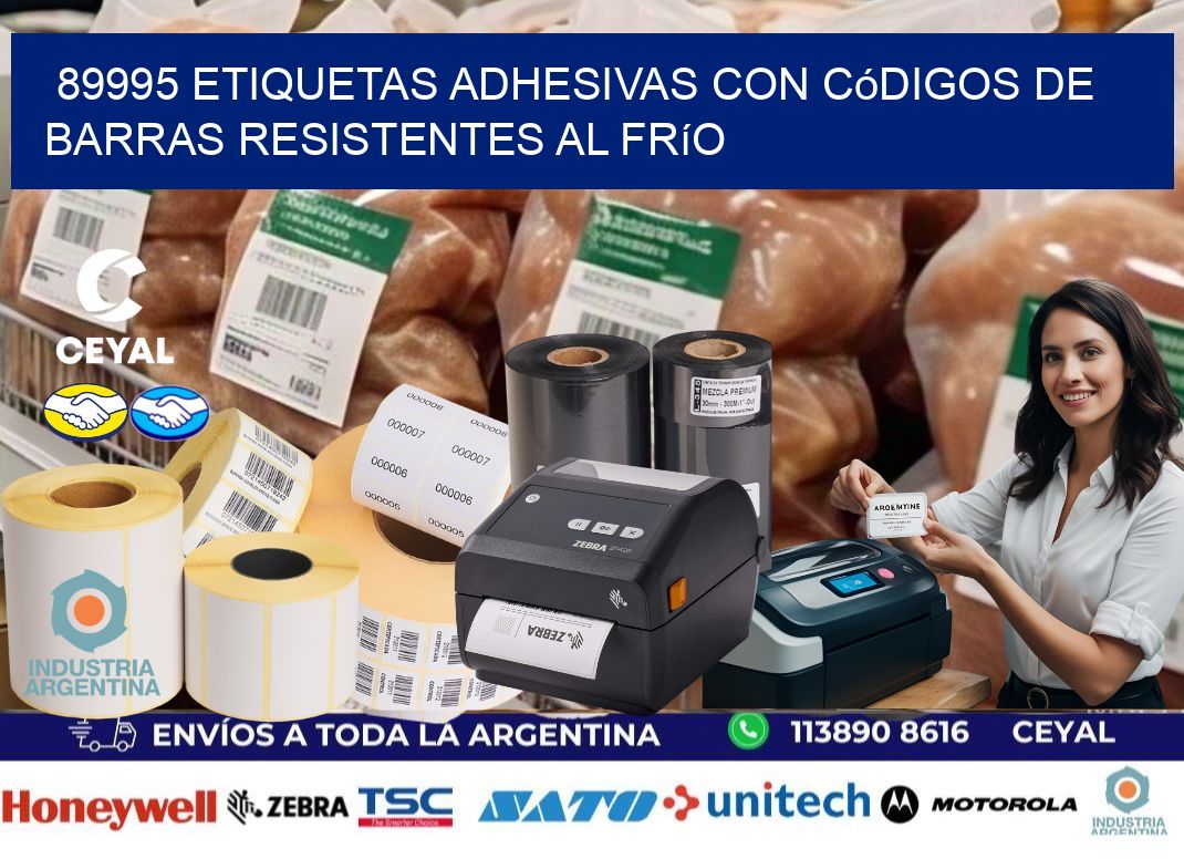 89995 Etiquetas adhesivas con códigos de barras resistentes al frío