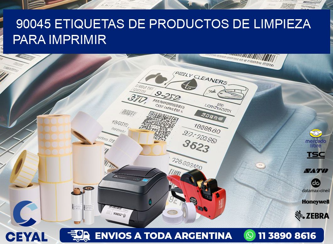 90045 Etiquetas de productos de limpieza para Imprimir