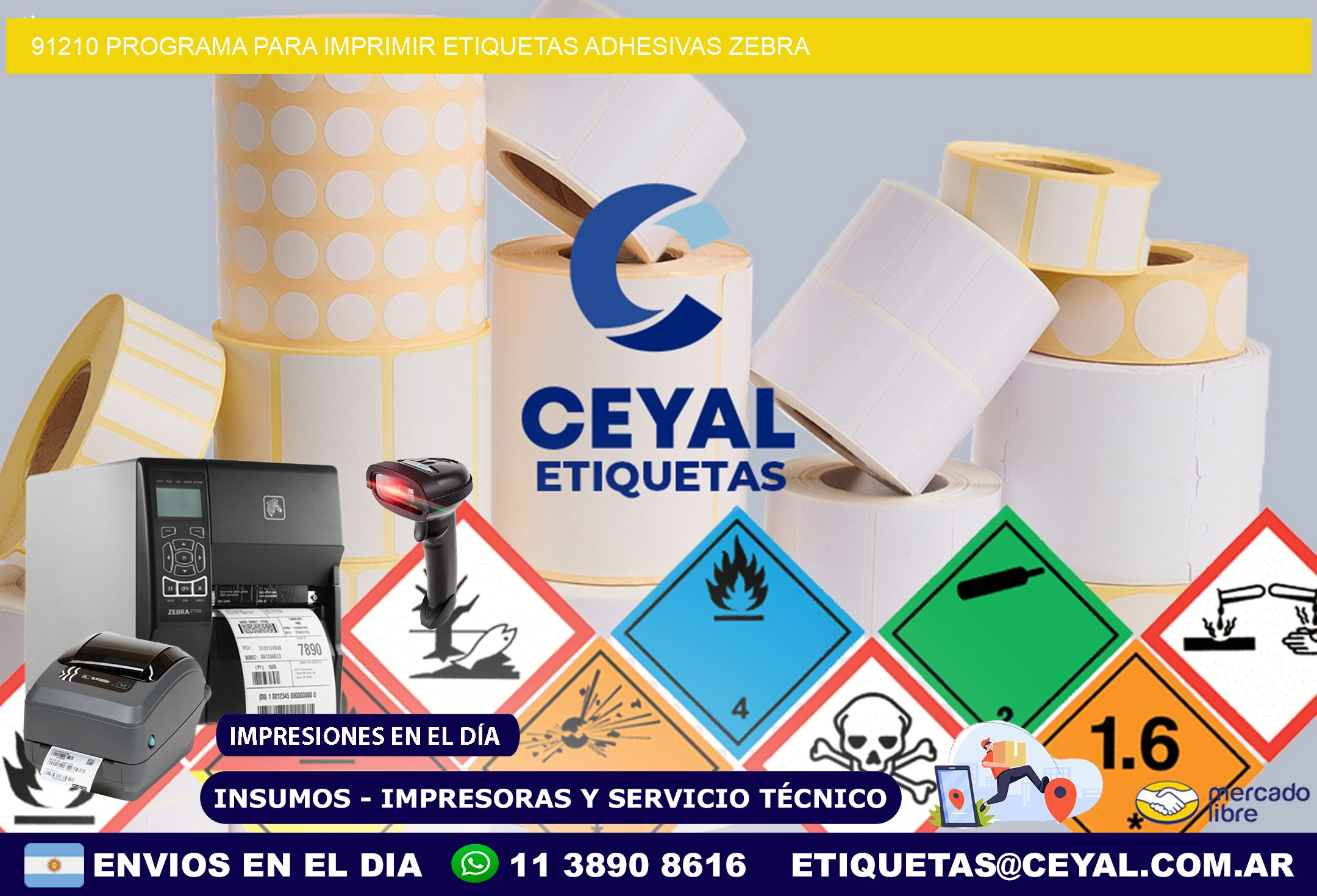 91210 Programa para imprimir etiquetas adhesivas zebra