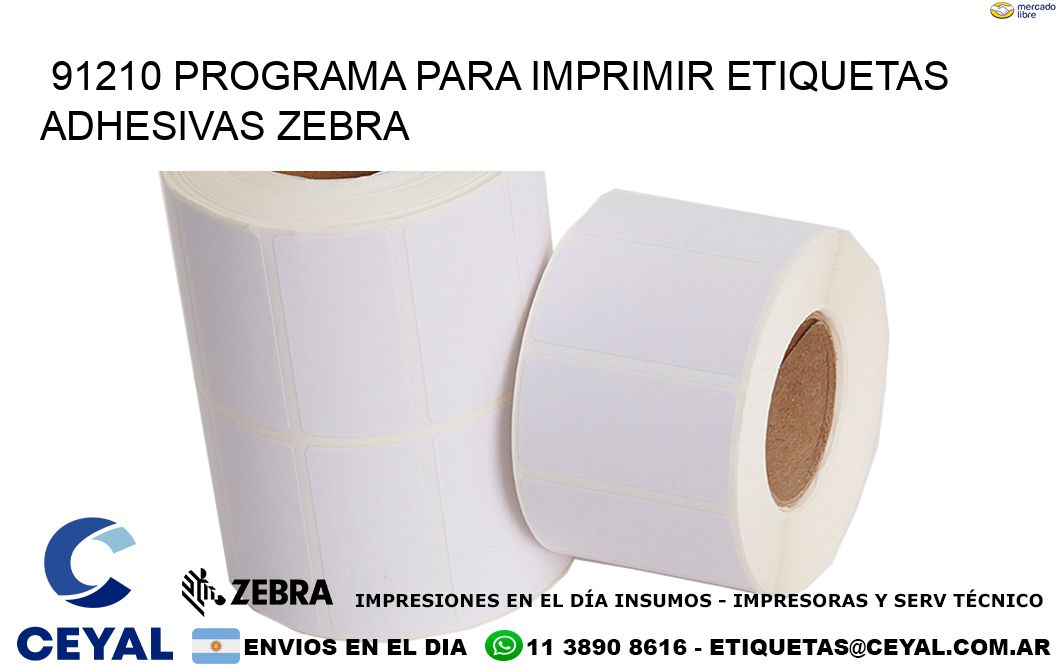 91210 Programa para imprimir etiquetas adhesivas zebra
