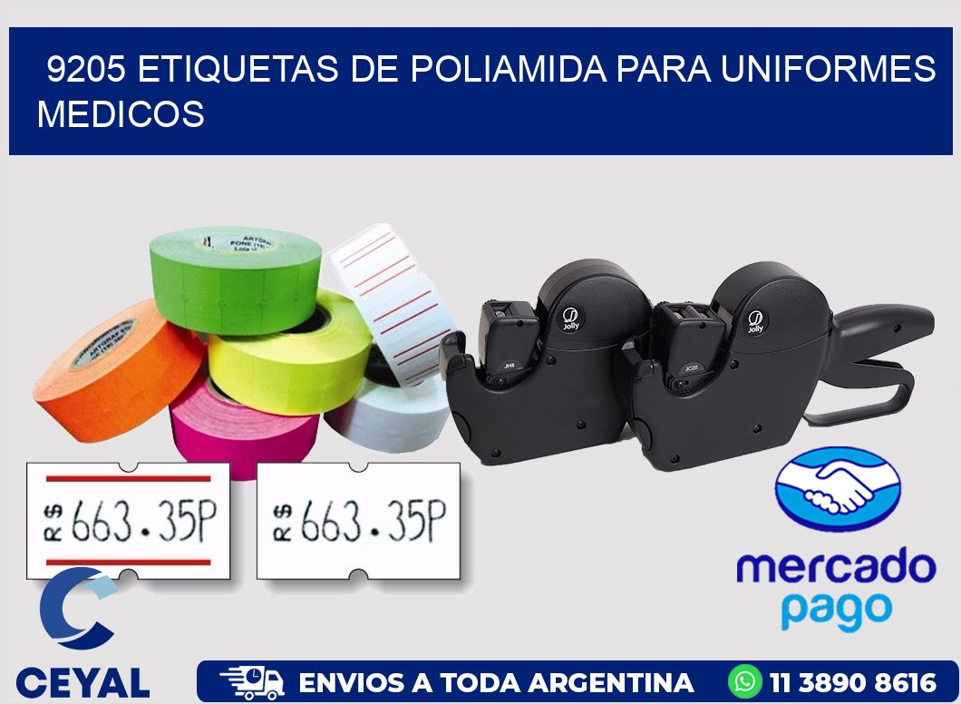 9205 Etiquetas de poliamida para uniformes medicos