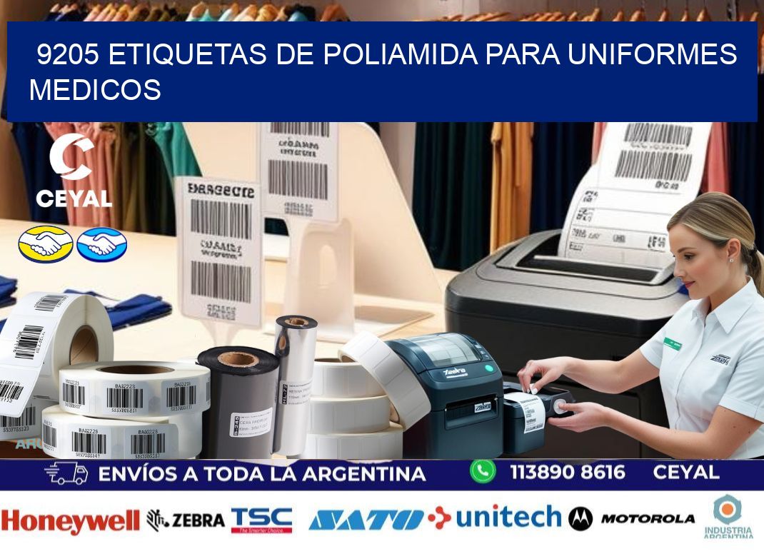 9205 Etiquetas de poliamida para uniformes medicos