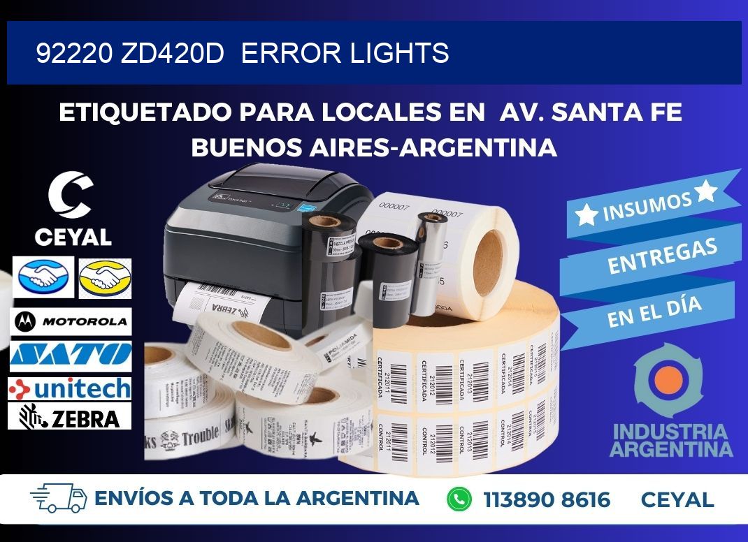 92220 ZD420d  error lights