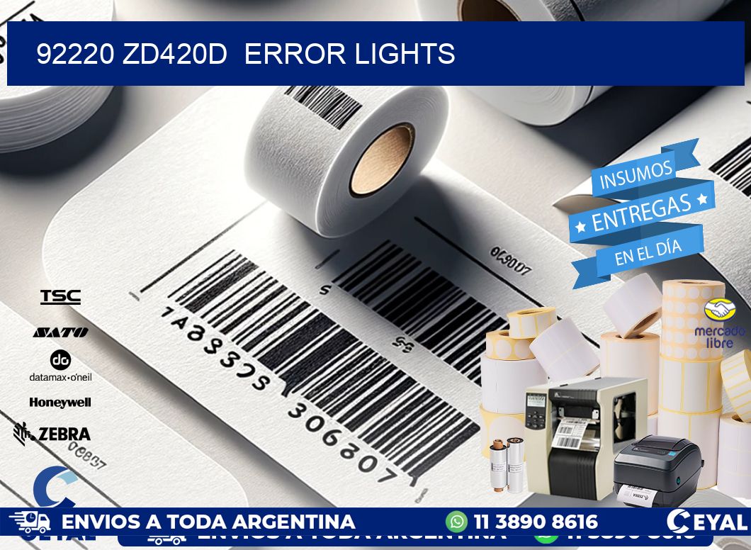 92220 ZD420d  error lights