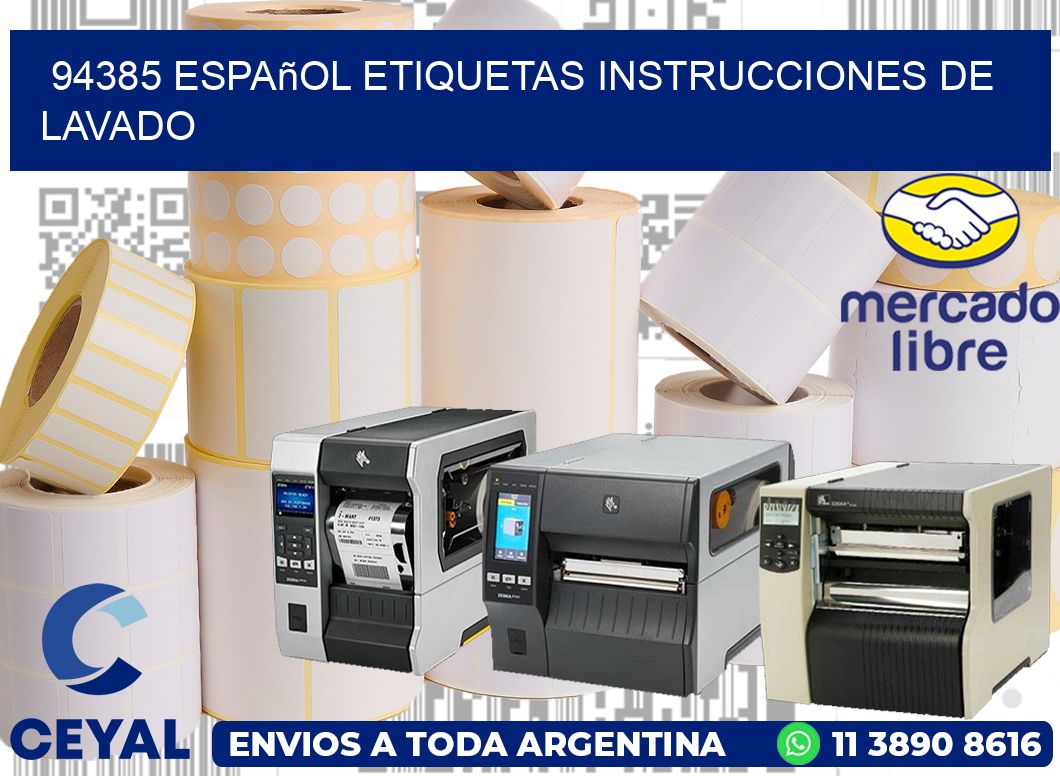 94385 español etiquetas instrucciones de lavado