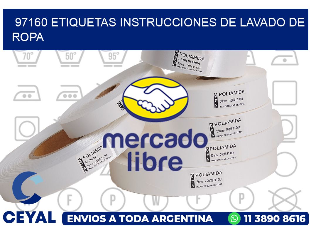 97160 etiquetas instrucciones de lavado de ropa