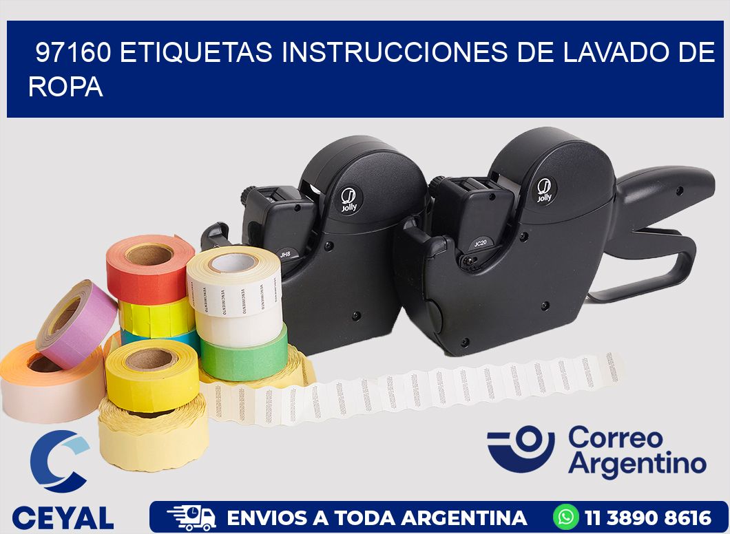97160 etiquetas instrucciones de lavado de ropa