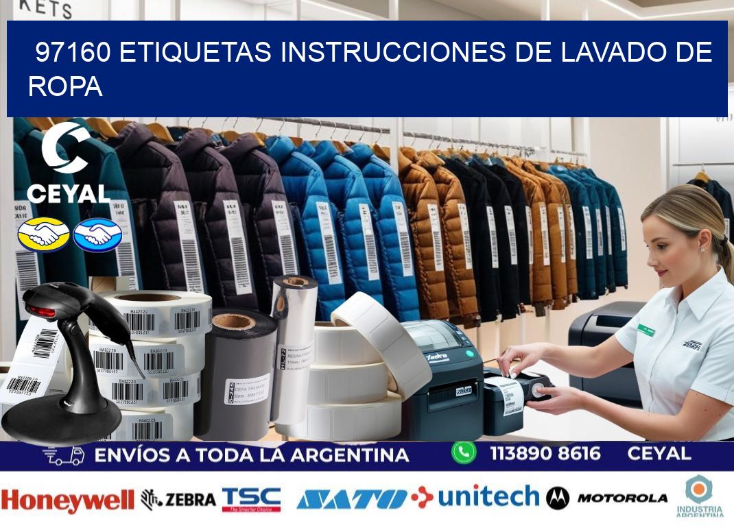 97160 etiquetas instrucciones de lavado de ropa