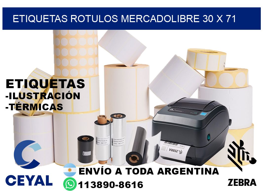 ETIQUETAS ROTULOS MERCADOLIBRE 30 x 71