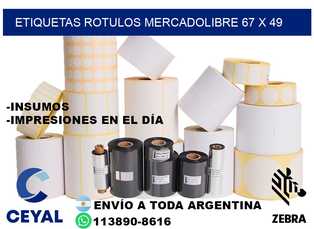 ETIQUETAS ROTULOS MERCADOLIBRE 67 x 49