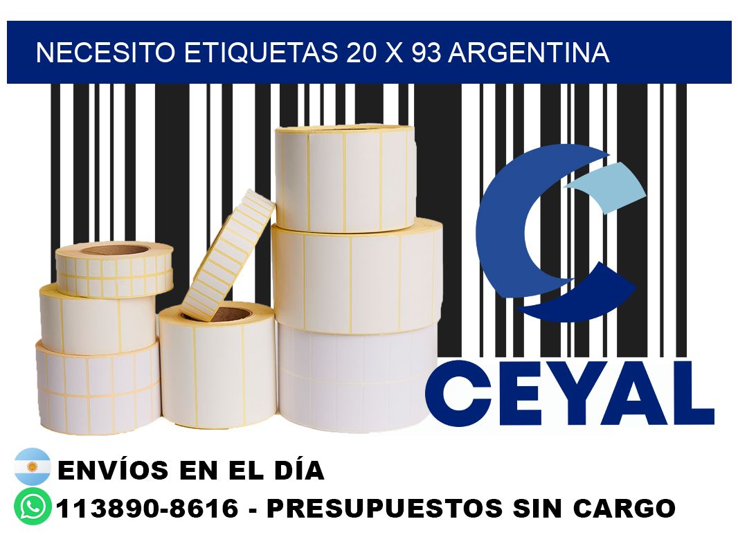 Necesito etiquetas 20 x 93 argentina