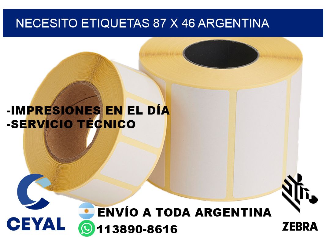 Necesito etiquetas 87 x 46 argentina