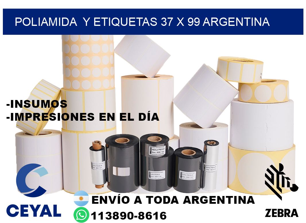 Poliamida  y etiquetas 37 x 99 argentina