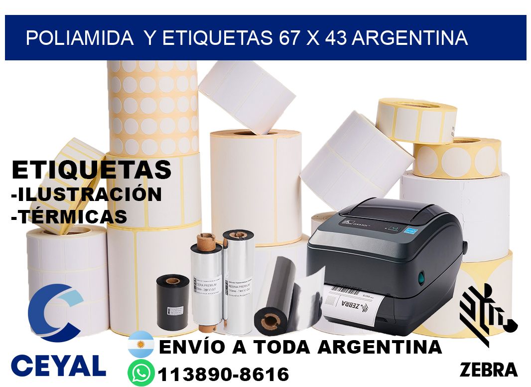 Poliamida  y etiquetas 67 x 43 argentina