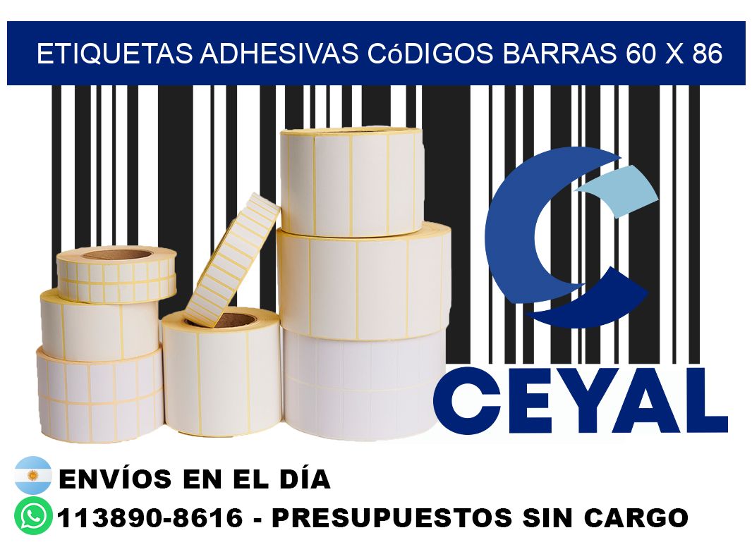 etiquetas adhesivas códigos barras 60 x 86