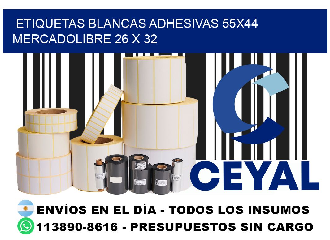 etiquetas blancas adhesivas 55x44 mercadolibre 26 x 32