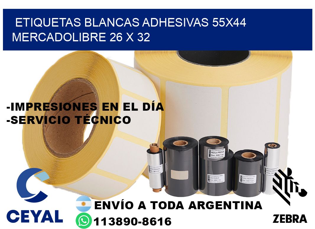 etiquetas blancas adhesivas 55x44 mercadolibre 26 x 32