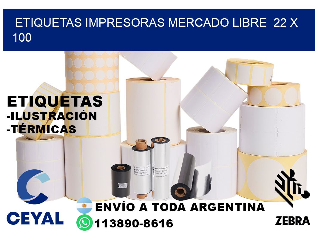 etiquetas impresoras mercado libre  22 x 100