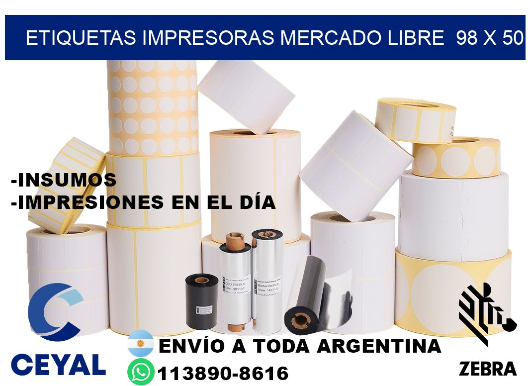 etiquetas impresoras mercado libre  98 x 50