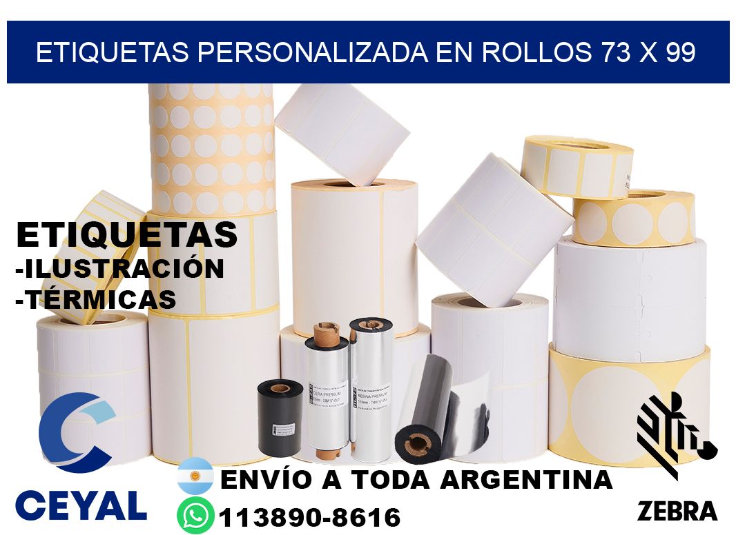 etiquetas personalizada en rollos 73 x 99