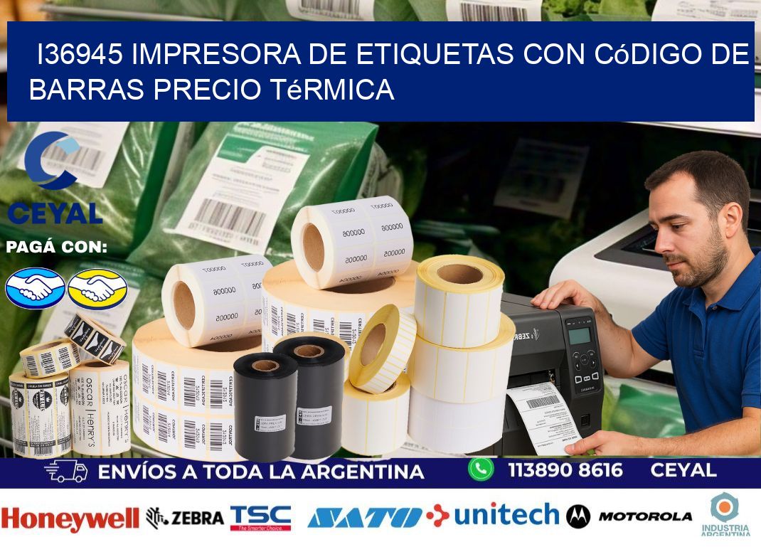 i36945 impresora de etiquetas con código de barras precio térmica