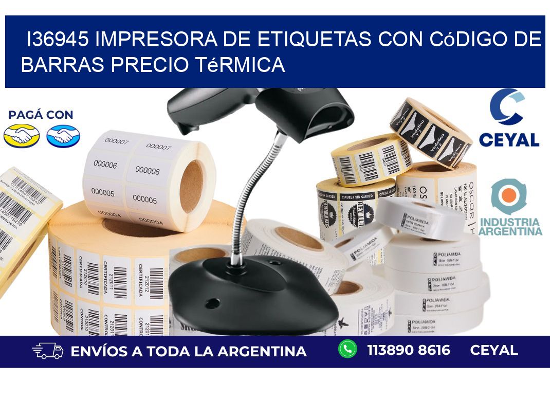 i36945 impresora de etiquetas con código de barras precio térmica