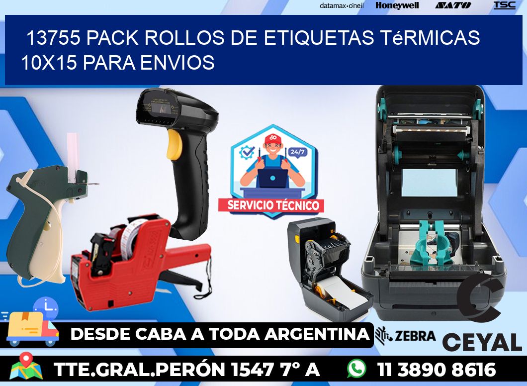 13755 pack rollos de etiquetas térmicas 10x15 para Envios