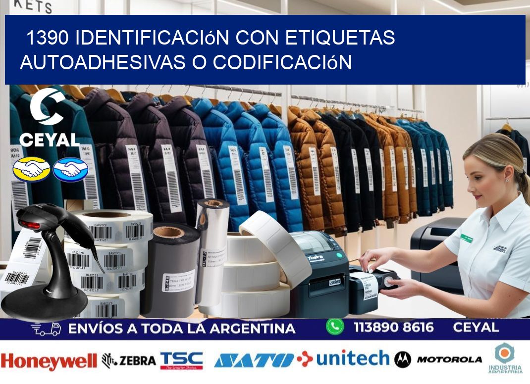 1390 identificación con etiquetas autoadhesivas o codificación