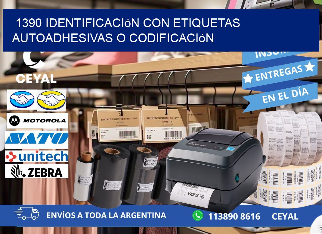 1390 identificación con etiquetas autoadhesivas o codificación