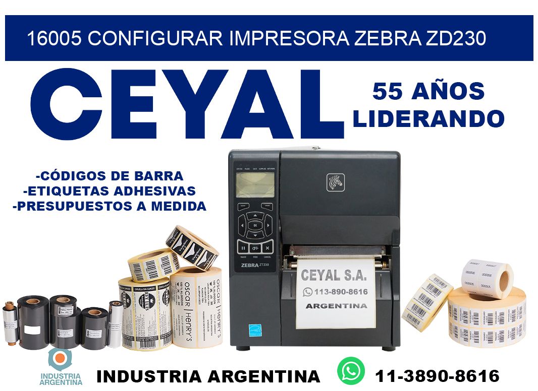 16005 configurar impresora zebra zd230