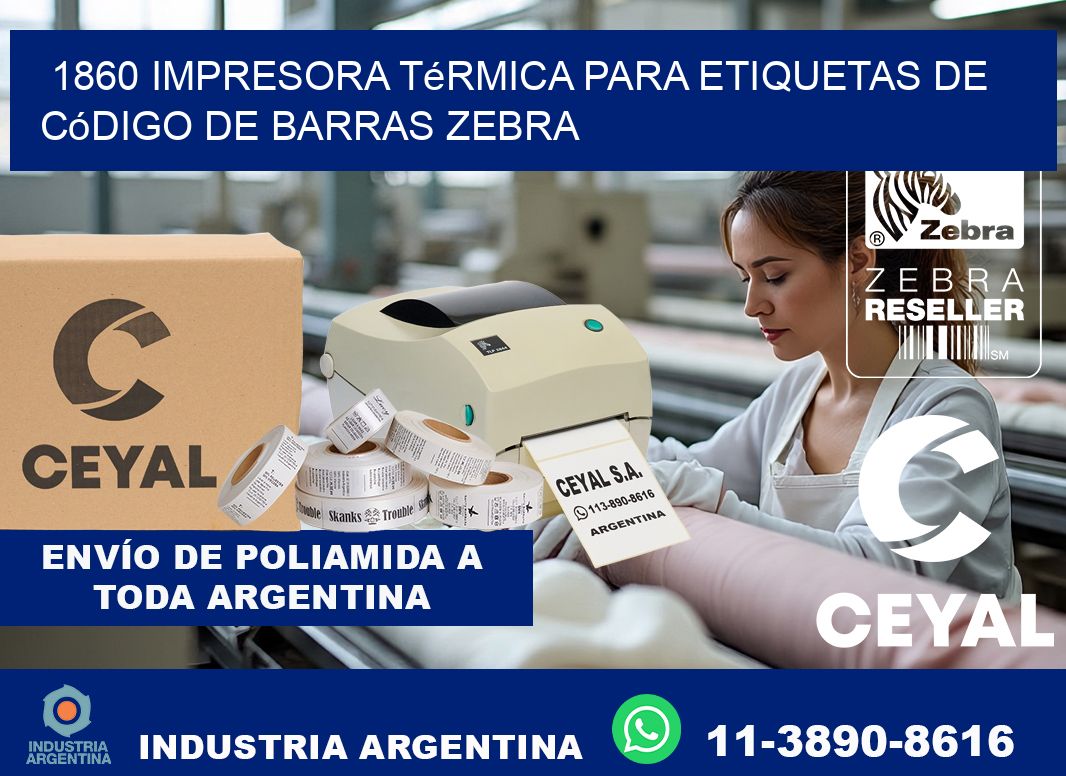 1860 impresora térmica para etiquetas de código de barras Zebra