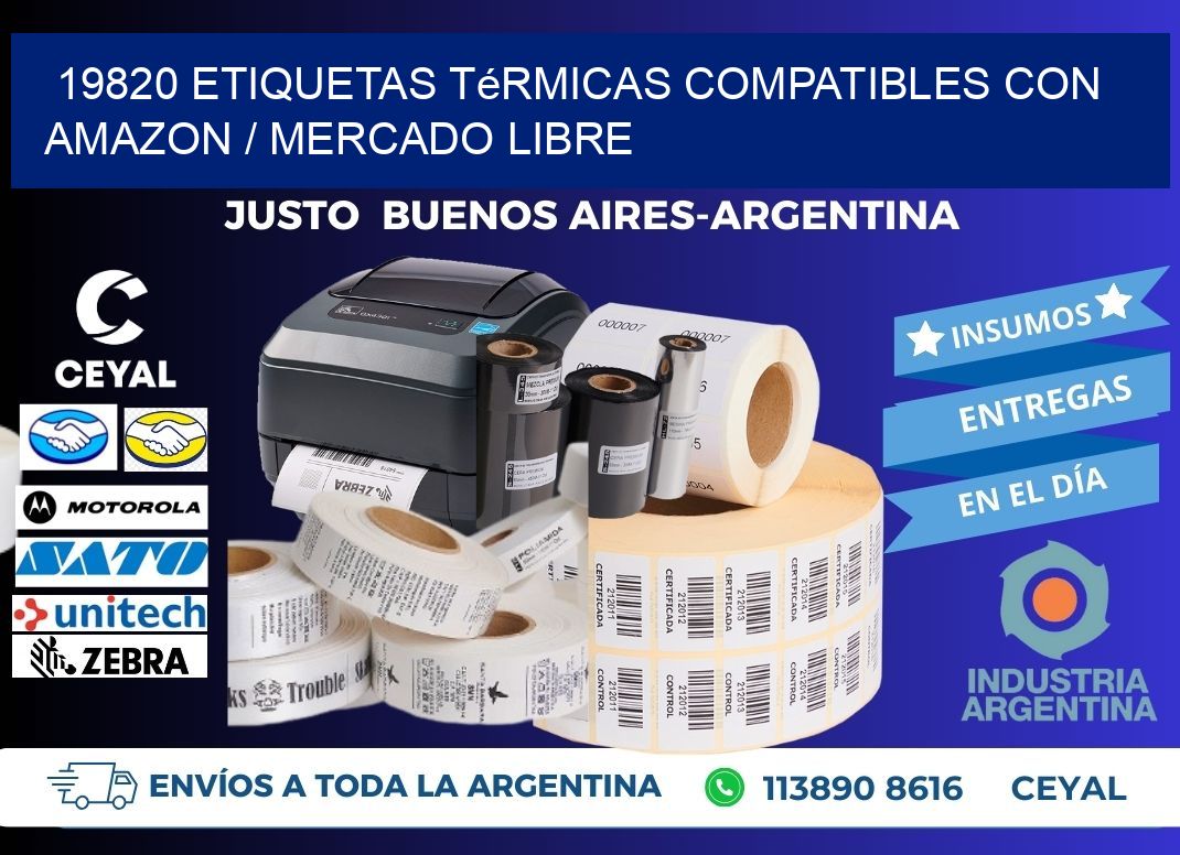 19820 etiquetas térmicas compatibles con Amazon / Mercado Libre