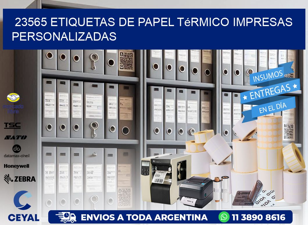 23565 Etiquetas de papel térmico impresas personalizadas