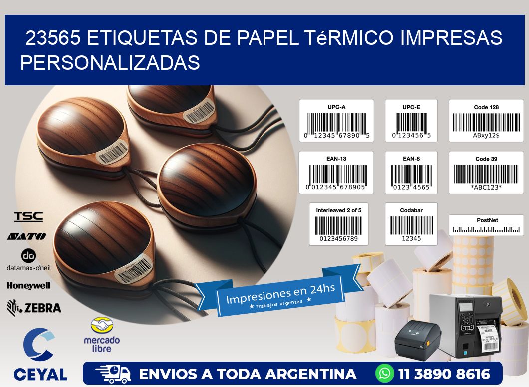 23565 Etiquetas de papel térmico impresas personalizadas