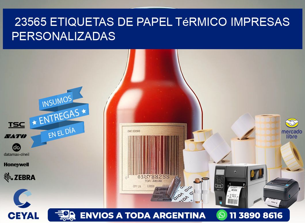 23565 Etiquetas de papel térmico impresas personalizadas